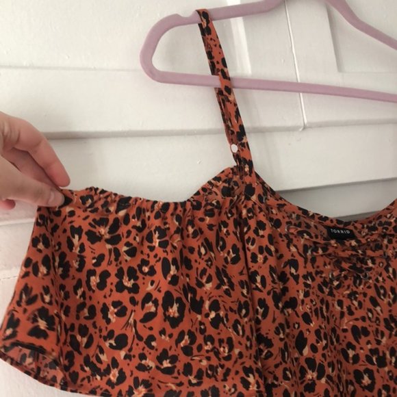 TORRID - 2X - Cheetah Print - Cold Shoulder Blouse - Picture 2 of 6